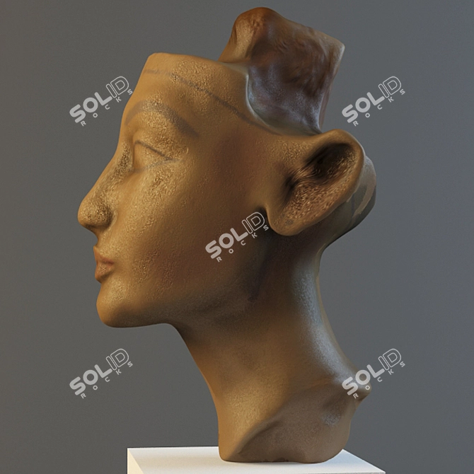 Ancient Egyptian Nefertiti Head 3D model image 2