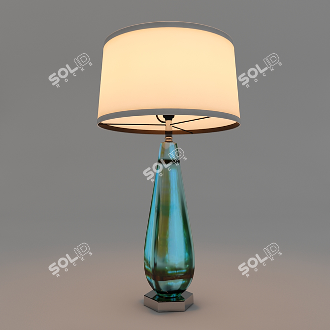 Elegant Glass Vase Table Lamp 3D model image 1