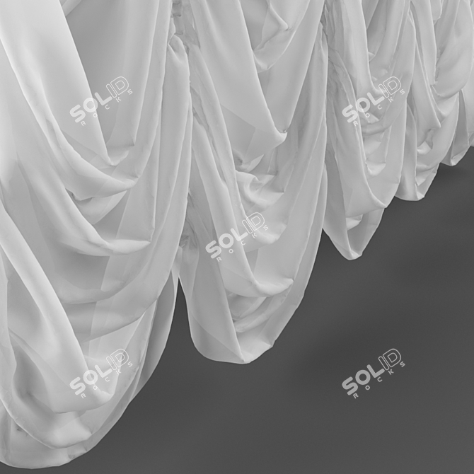 Elegant French Curtains 3D model image 2