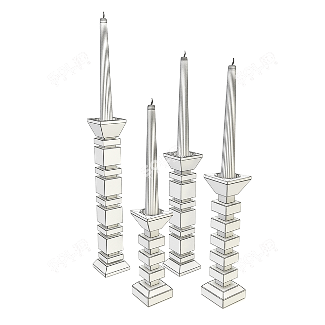 Hoff Candlesticks | Elegant Home Decor 3D model image 1