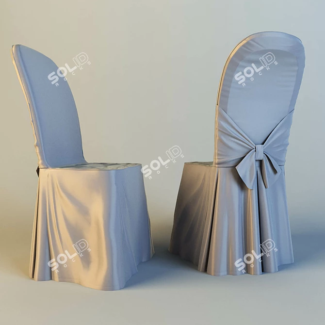 Silk Chair Cover: Colorful Elegance 3D model image 1