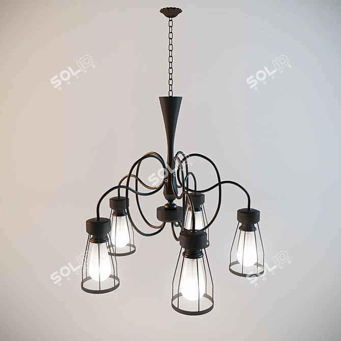 Favorite Workshop Chandelier: Elegant Lighting for Your Space 3D model image 1