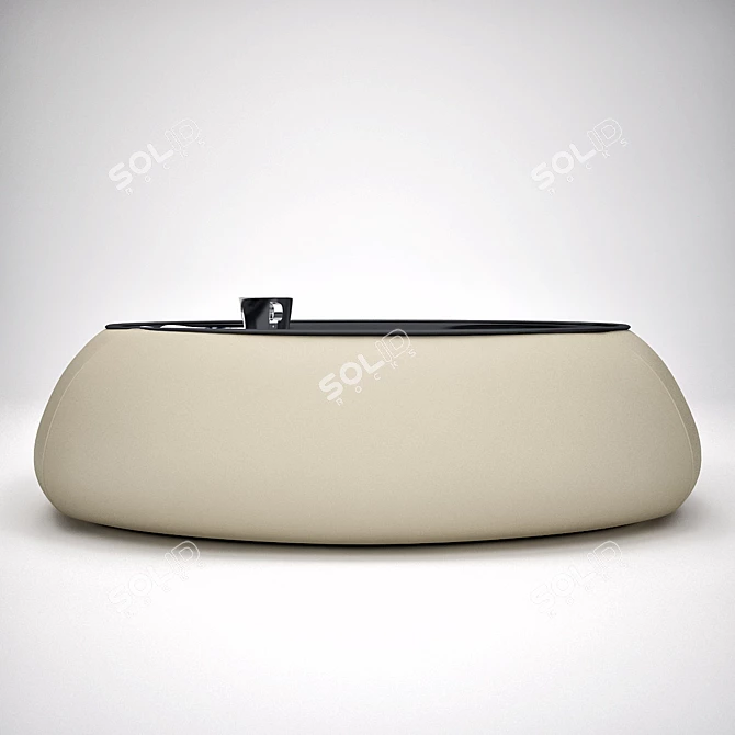 Leather Coffee Table Pouf 3D model image 2