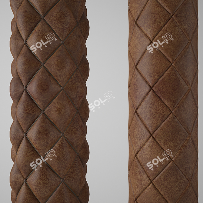 Luxury Leather Column Stand 3D model image 2