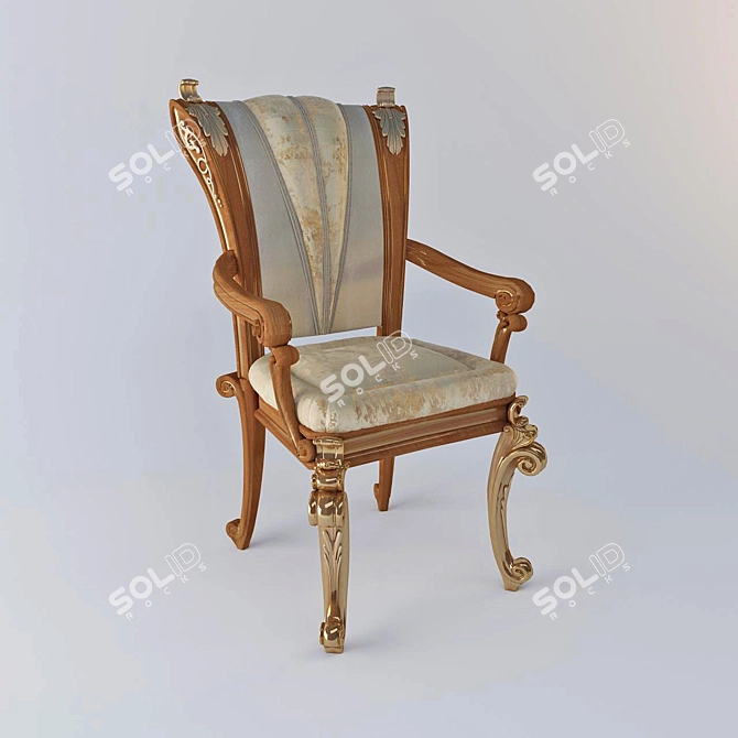 Luxury Italian Deluxe Riva Half-Chair 3D model image 1