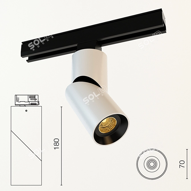 Centrsvet T 180 TR - Rotatable Track Light 3D model image 1