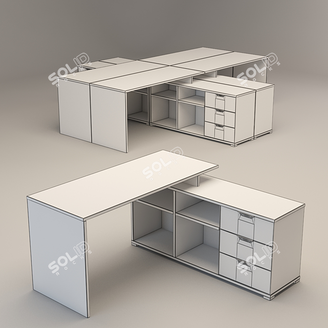 Hoff Desk 0488: Versatile, Stylish, Practical 3D model image 2