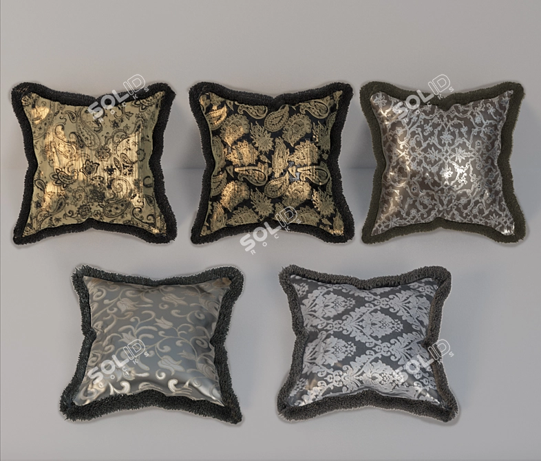 Luxury Faux Fur Pillows 3D model image 1