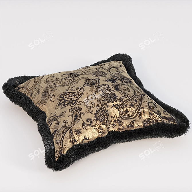 Luxury Faux Fur Pillows 3D model image 2