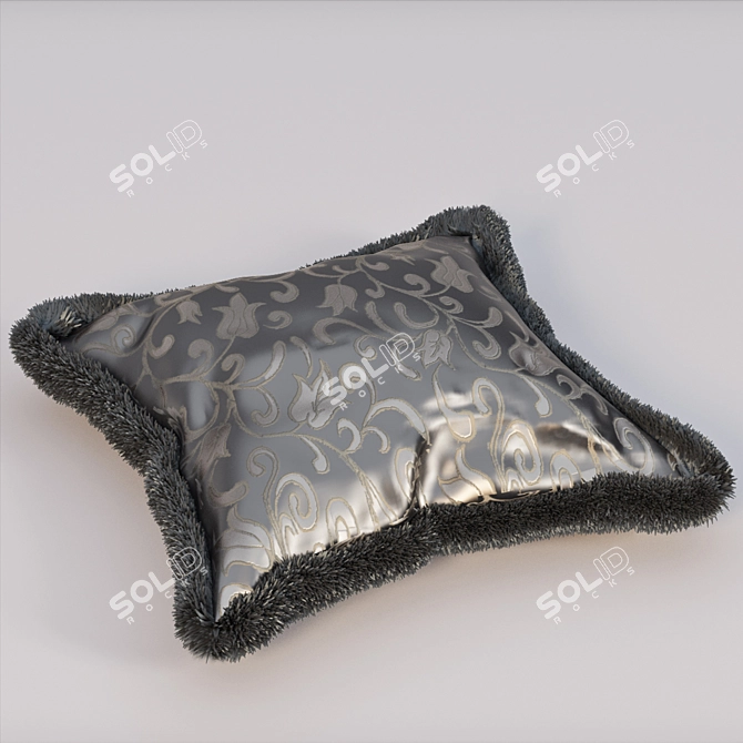 Luxury Faux Fur Pillows 3D model image 3