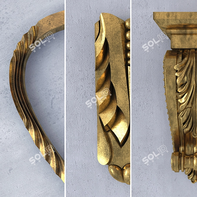 Antique Gold: Realistic Textured Material & Texture Files (3000x3000 Seamless) 3D model image 2