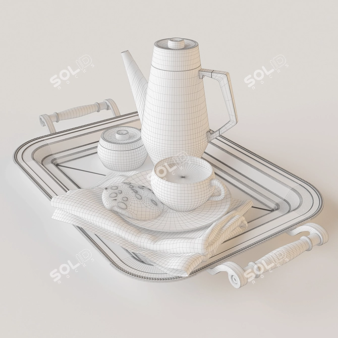 Beautiful Pottery Barn Decor Set 3D model image 2