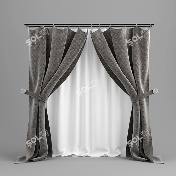 Elegant Curtain Solution: Zanaveska 3D model image 1