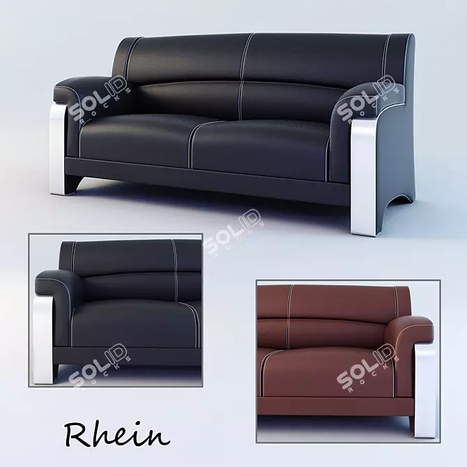 Elegant Office Sofa Rhein 3D model image 1