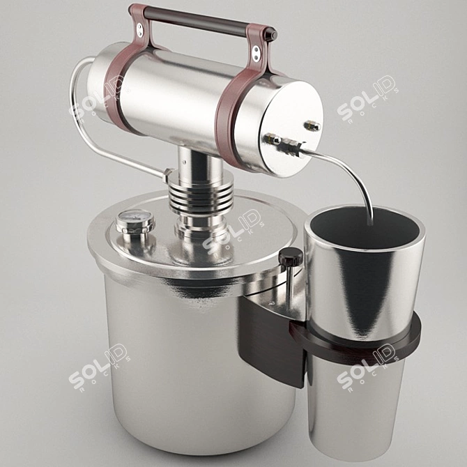 Stainless Steel Moonshine Distiller 3D model image 2