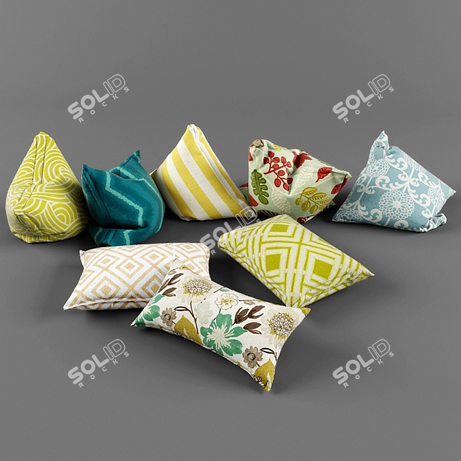 High-Resolution Pillow Collection 3D model image 1