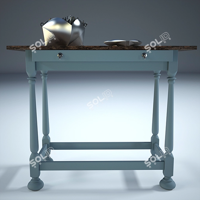 Vintage Warehouse Table 3D model image 2