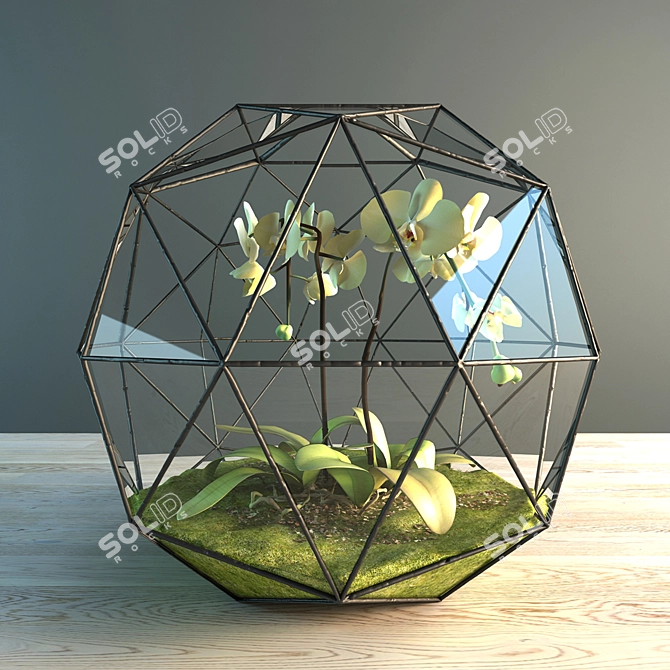 Elegant Orchid Vase 3D model image 1