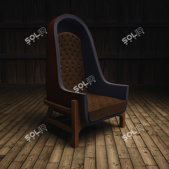 Bleu Nature Wingback Chair: Modern Elegance 3D model image 3