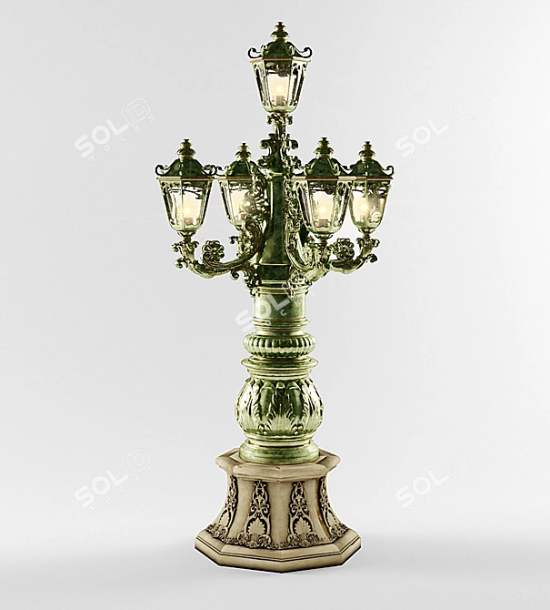 Royal Courtyard Streetlight 3D model image 1