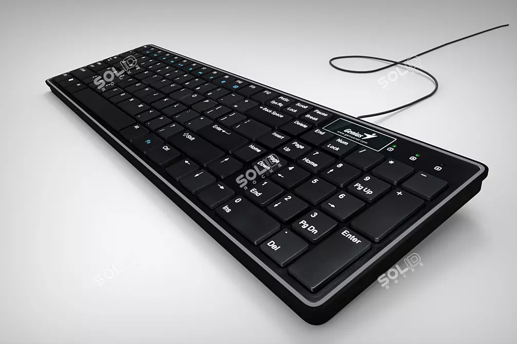 Genius LuxeMate I220: Stylish & Compact Multimedia Keyboard 3D model image 1