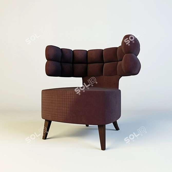 Luxurious Velvet Armchair 3D model image 1