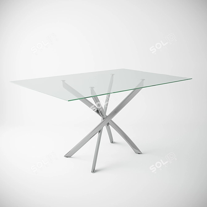 Sleek Glass Dining Table 3D model image 1
