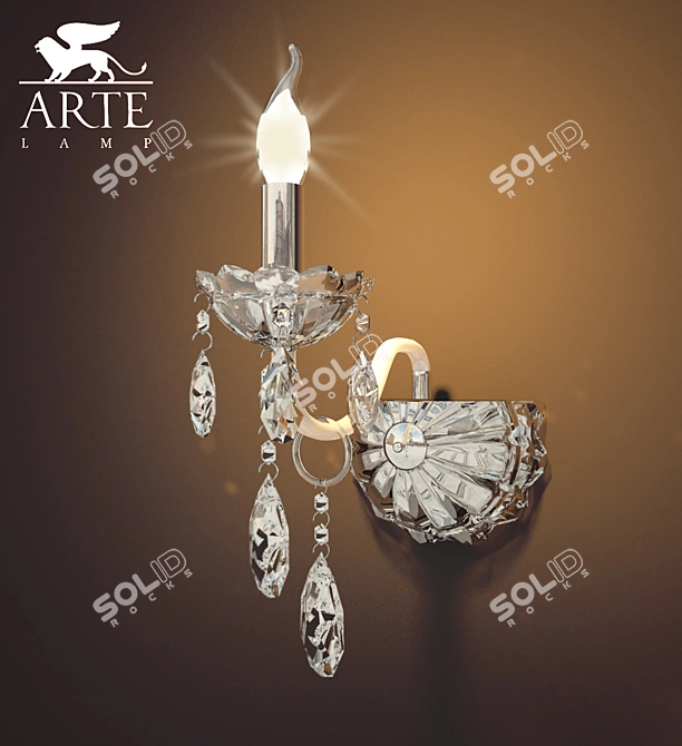 Crystal Clear Sconce: Tesoro A8202AP 3D model image 1