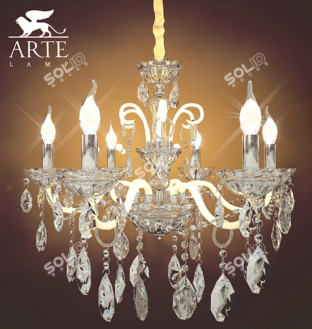 Tesoro Crystal Chandelier - Stunning Elegance 3D model image 1