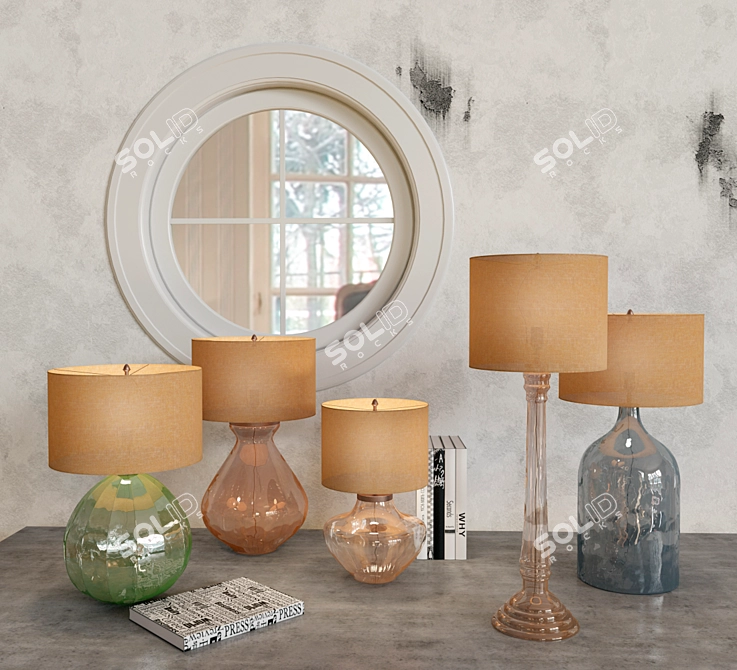 Alana Luster Glass Table Lamps 3D model image 1