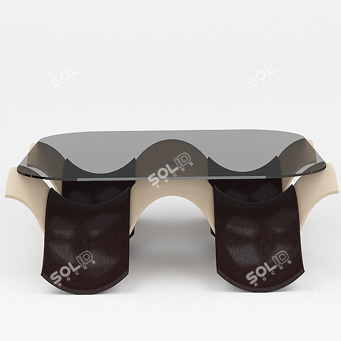 WaveStyle Modern Table 3D model image 2