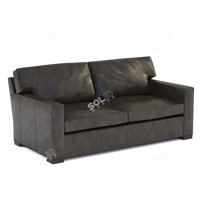 Modern Leather Sofa: Crate & Barrel Axis 2 3D model image 1