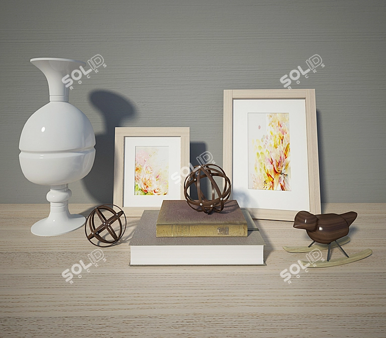 Elegant Home Decor Set 3D model image 1