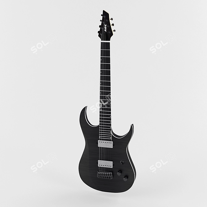 Seven-String Electric Guitar 3D model image 2