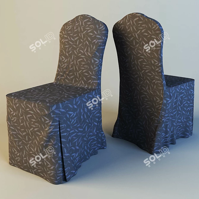 Botanical Dark Chair Cover 3D model image 1