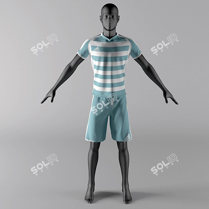 Sporty Mannequin with Multiple Outfits 3D model image 1