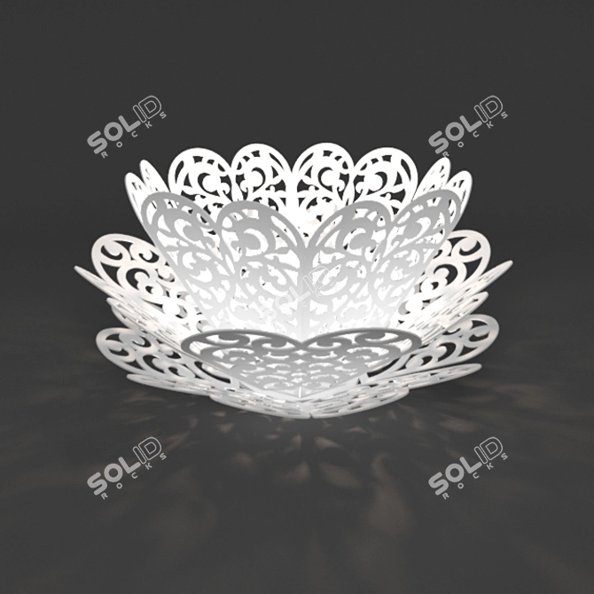 Elegant Openwork Candleholder 3D model image 1