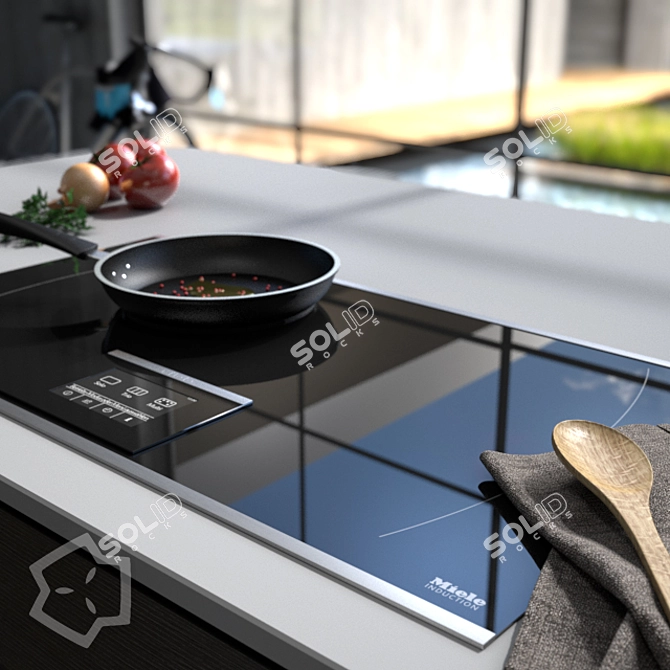 Miele KM6395: Induction FlexTouch Hob 3D model image 3