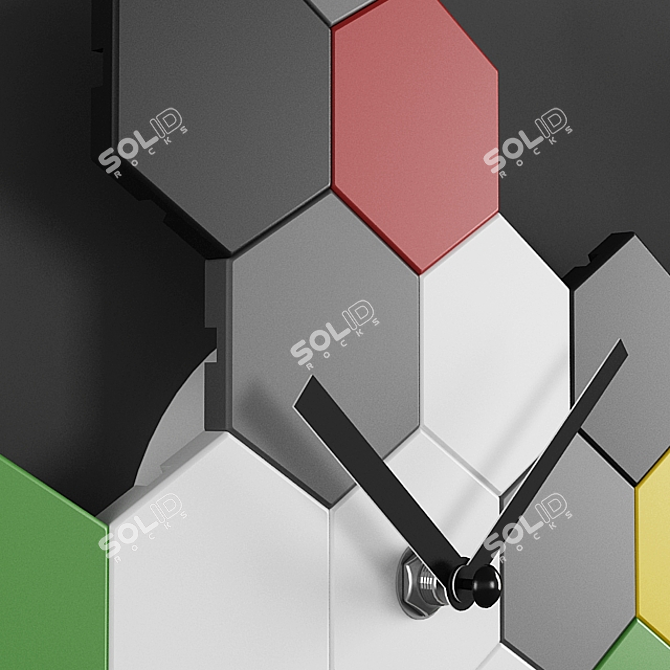 Vibrant Ikea SMYCKE Wall Clock: Multicolor Elegance 3D model image 2