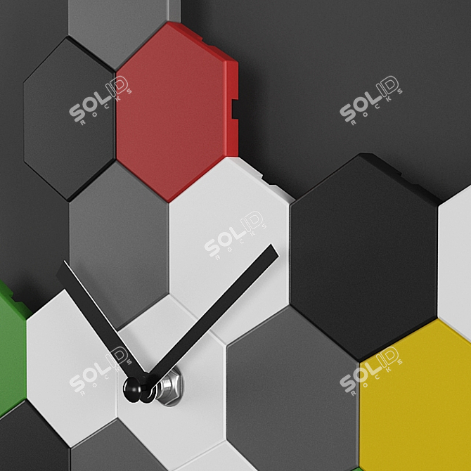 Vibrant Ikea SMYCKE Wall Clock: Multicolor Elegance 3D model image 3