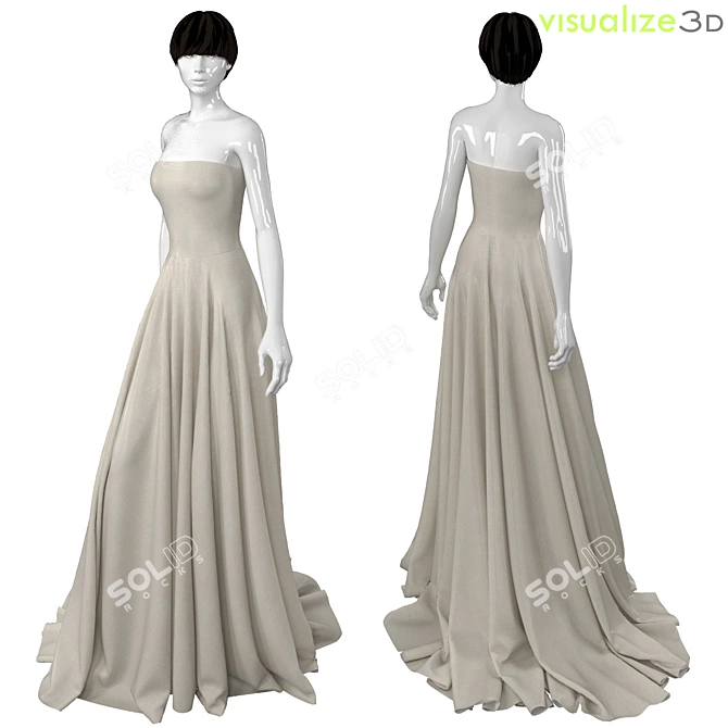 Elegant Bridal Mannequin 3D model image 1