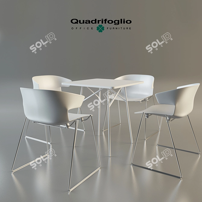 Quadrifoglio Cove: Stylish Kitchen Furniture 3D model image 1