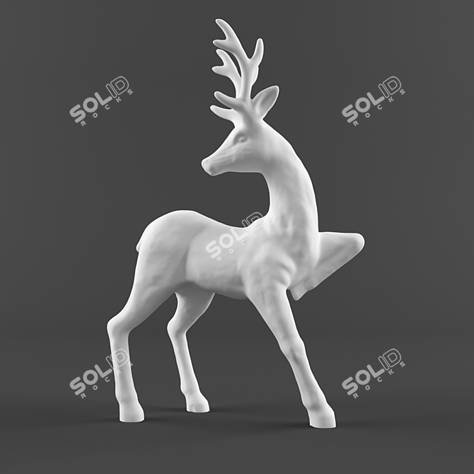 Elegant Deer Sculpture 3D model image 3