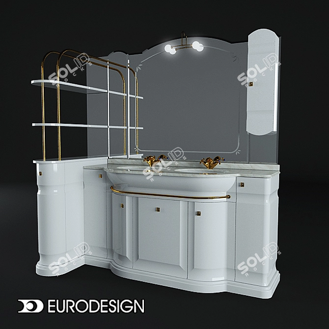 Eurodesign Hilton: Luxury Bathroom Furniture 3D model image 1