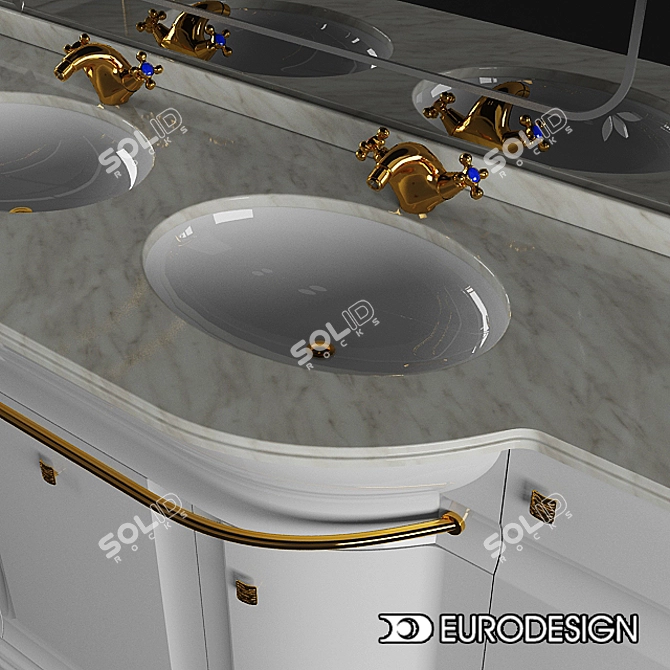 Eurodesign Hilton: Luxury Bathroom Furniture 3D model image 2