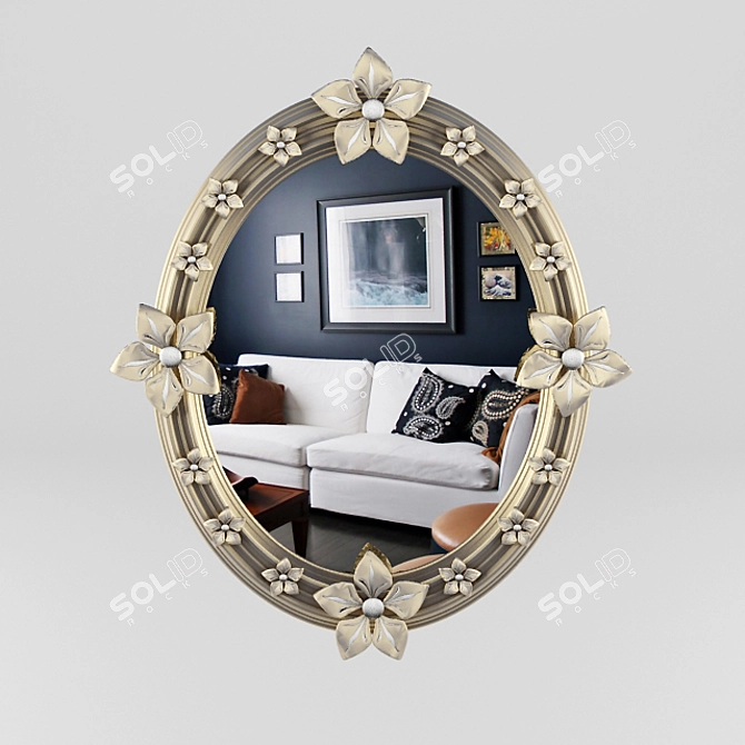 Reflective Rose - Perfect Living Room Mirror 3D model image 2