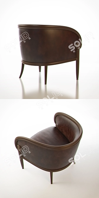 Elegant Art Deco Armchair 3D model image 2