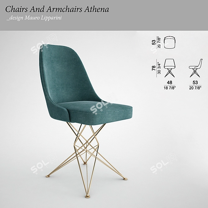 Athena Armchair: Elegant & Comfortable 3D model image 1