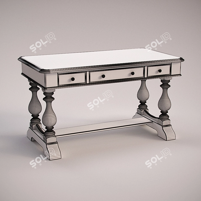 Turnbridge Trestle Writing Desk 3D model image 2