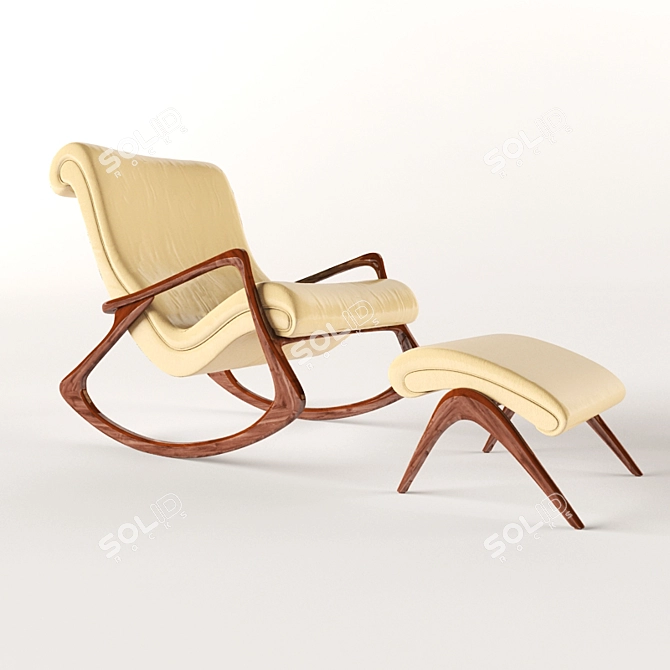 Cozy Rocking Chair + Ottoman Set 3D model image 1
